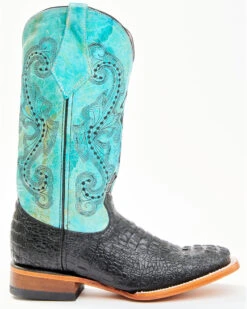 Ferrini Women's Black Caiman Print Western Boots - Square Toe -Ariat Store 04515C 89 P2