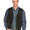 Scully Men's Calfskin Suede Snap Front Vest