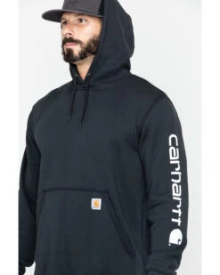 Carhartt Men's Loose Fit Midweight Logo Sleeve Graphic Hooded Sweatshirt