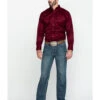 Ariat Men's Burgundy Solid Twill Long Sleeve Western Shirt