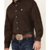 Cinch Men's Solid Brown Button Down Long Sleeve Western Shirt -Ariat Store 0926V7 41 P3