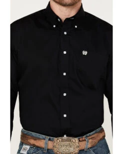 Cinch Men's Solid Long Sleeve Button Down Western Shirt -Ariat Store 1000018350 001 P3