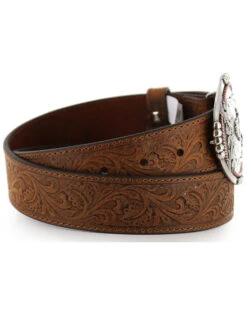 Cody James Men's Bronc Buckle Tooled Leather Belt -Ariat Store 1202H7 22 D1