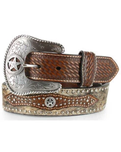 Nocona Men's Hair-On-Hide Star Concho Belt