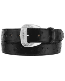 Tony Lama Men's Ostrich Print Leather Belt - Reg & Big -Ariat Store 120767 7018 P1