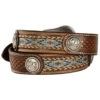 Ariat Men's Fabric Inlay Concho & Basketweave Leather Belt 2 Ariat Men's Fabric Inlay Concho & Basketweave Leather Belt -Ariat Store 120K64 19 P2