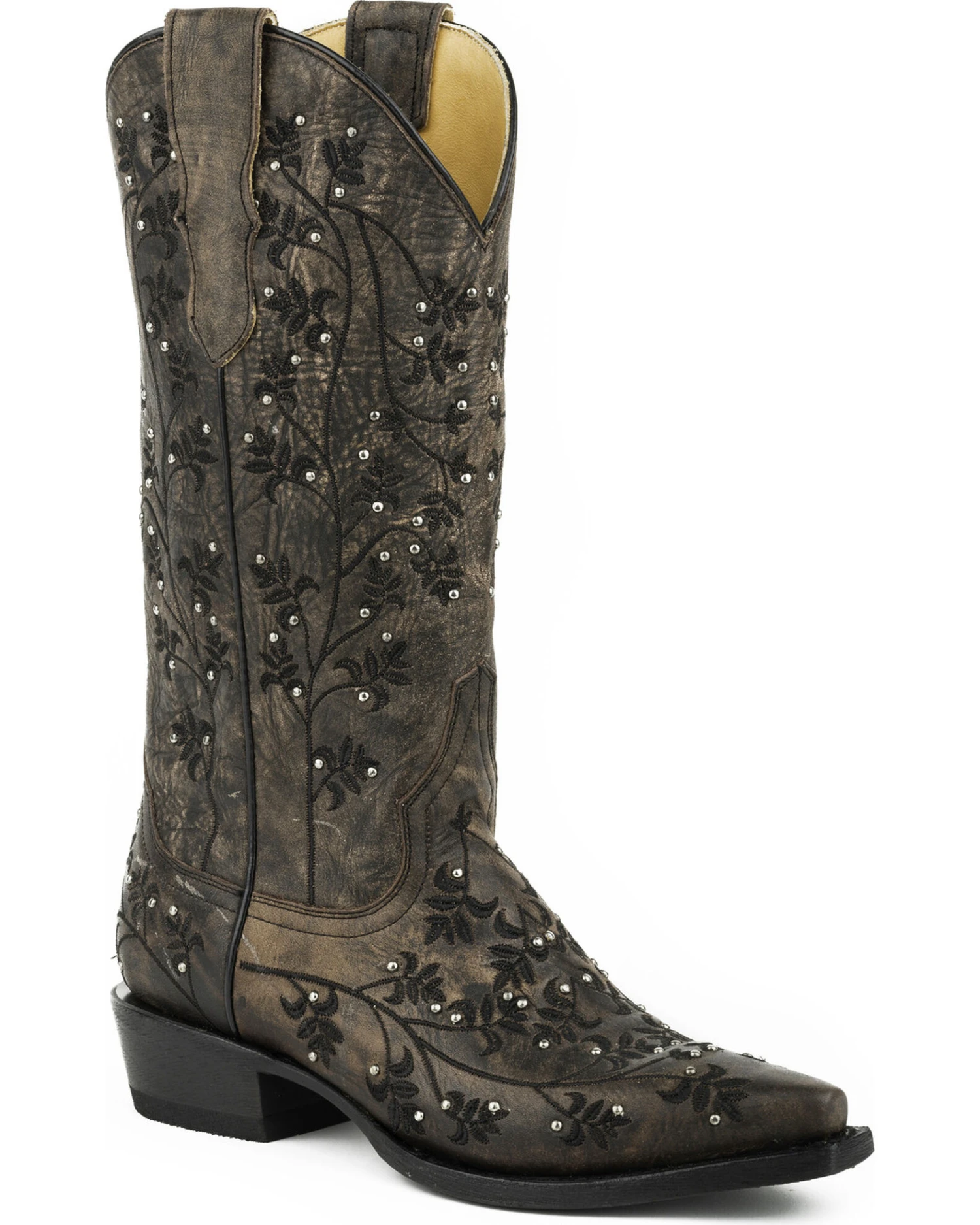 Stetson Women's Desiree Studded Embroidered Western Boots - Snip Toe 4 Stetson Women's Desiree Studded Embroidered Western Boots - Snip Toe - Image 2