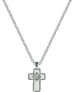 Montana Silversmiths Women's Banded Feathered Cross Necklace -Ariat Store 2000220394 040 P1