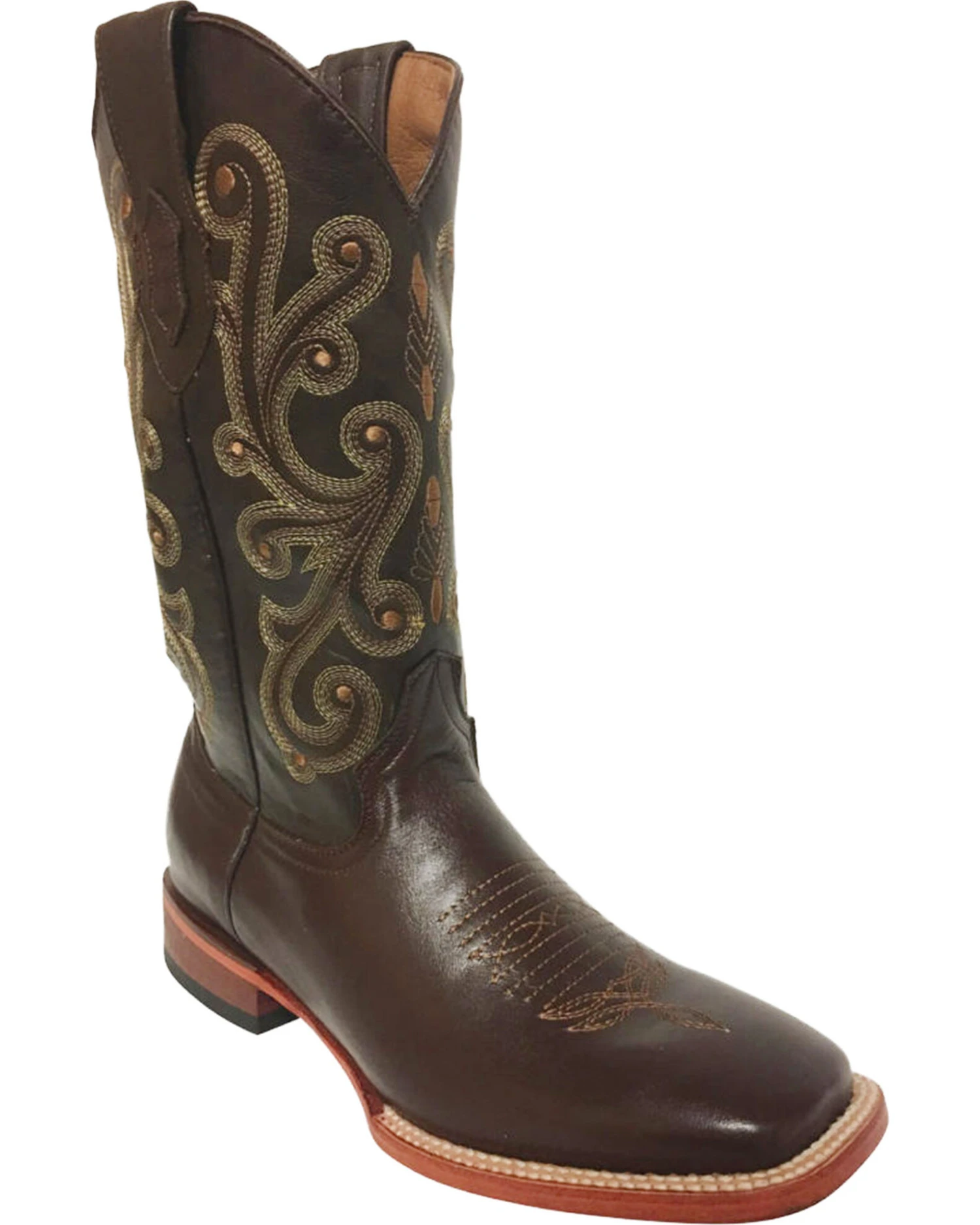 Ferrini Men's French Calf Western Boots - Broad Square Toe 3 Ferrini Men's French Calf Western Boots - Broad Square Toe