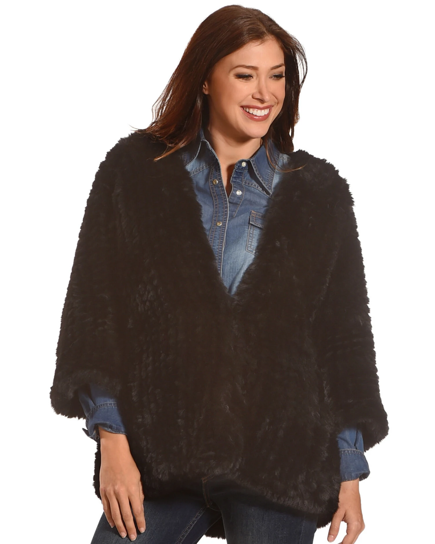 Tractr Women's Faux Fur Cardigan 4 Tractr Women's Faux Fur Cardigan - Image 2
