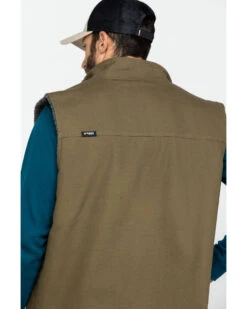 Hawx Men's Olive Canvas Sherpa Lined Work Vest -Ariat Store 2000283412 341 P5
