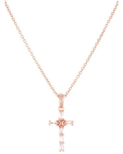 Montana Silversmiths Women's Entwined Rose Gold Brilliant Cross Necklace -Ariat Store 2000289586 662 P1