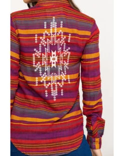 Rock & Roll Denim Women's Rust Serape Stripe Southwestern Embroidered Long Sleeve Western Shirt 10 Rock & Roll Denim Women's Rust Serape Stripe Southwestern Embroidered Long Sleeve Western Shirt -Ariat Store 2000290054 900 P5