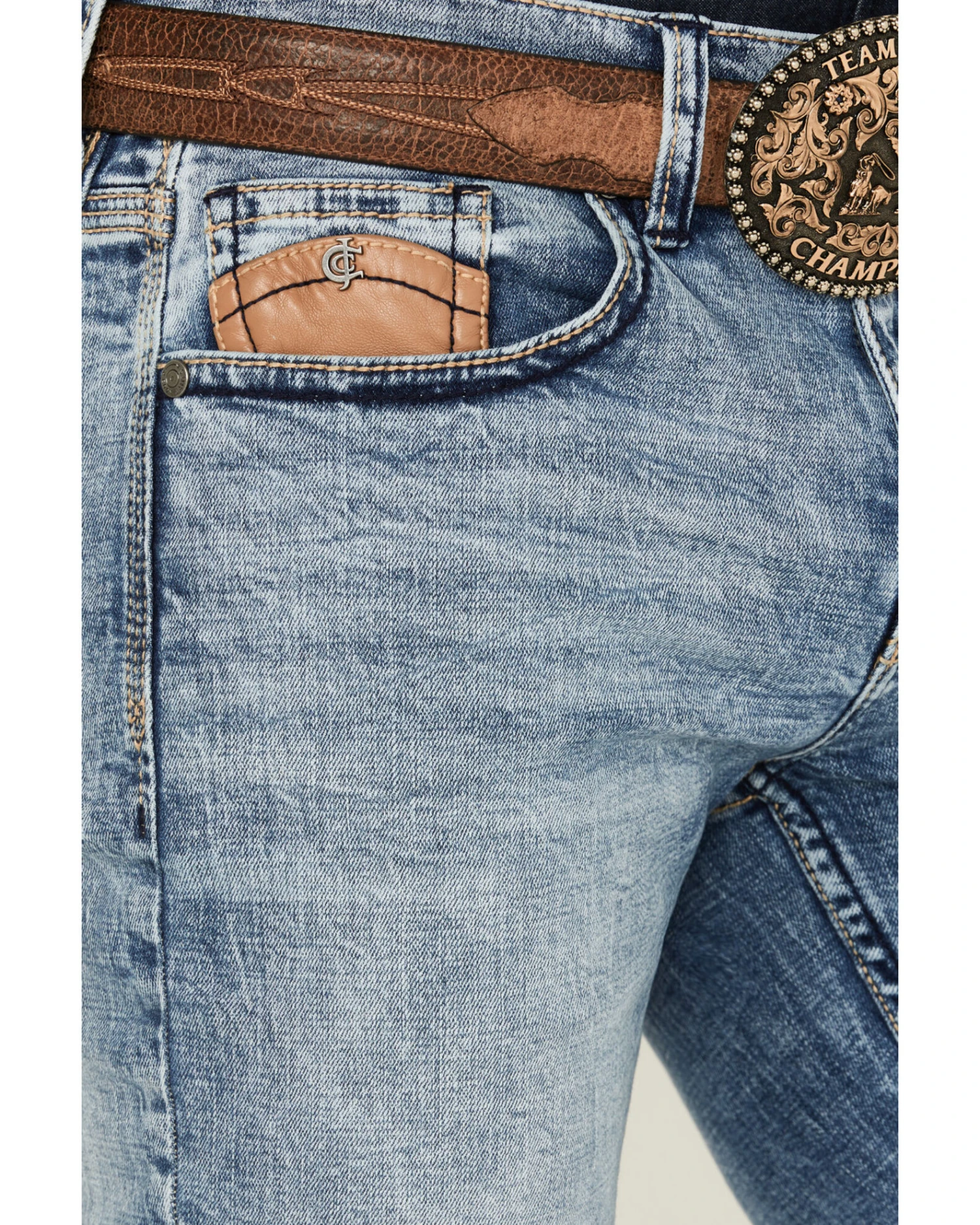 Cody James Core Men's Clover Leaf Light Wash Stretch Slim Straight Jeans 3 Cody James Core Men's Clover Leaf Light Wash Stretch Slim Straight Jeans