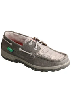 Twisted X Women's Silver CellStretch Boat Shoes - Moc Toe -Ariat Store 2000291741 040 P1
