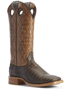 Ariat Men's Brown Caiman Belly Western Boots - Broad Square Toe -Ariat Store 2000294327 200 P1