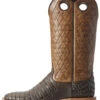 Ariat Men's Brown Caiman Belly Western Boots - Broad Square Toe