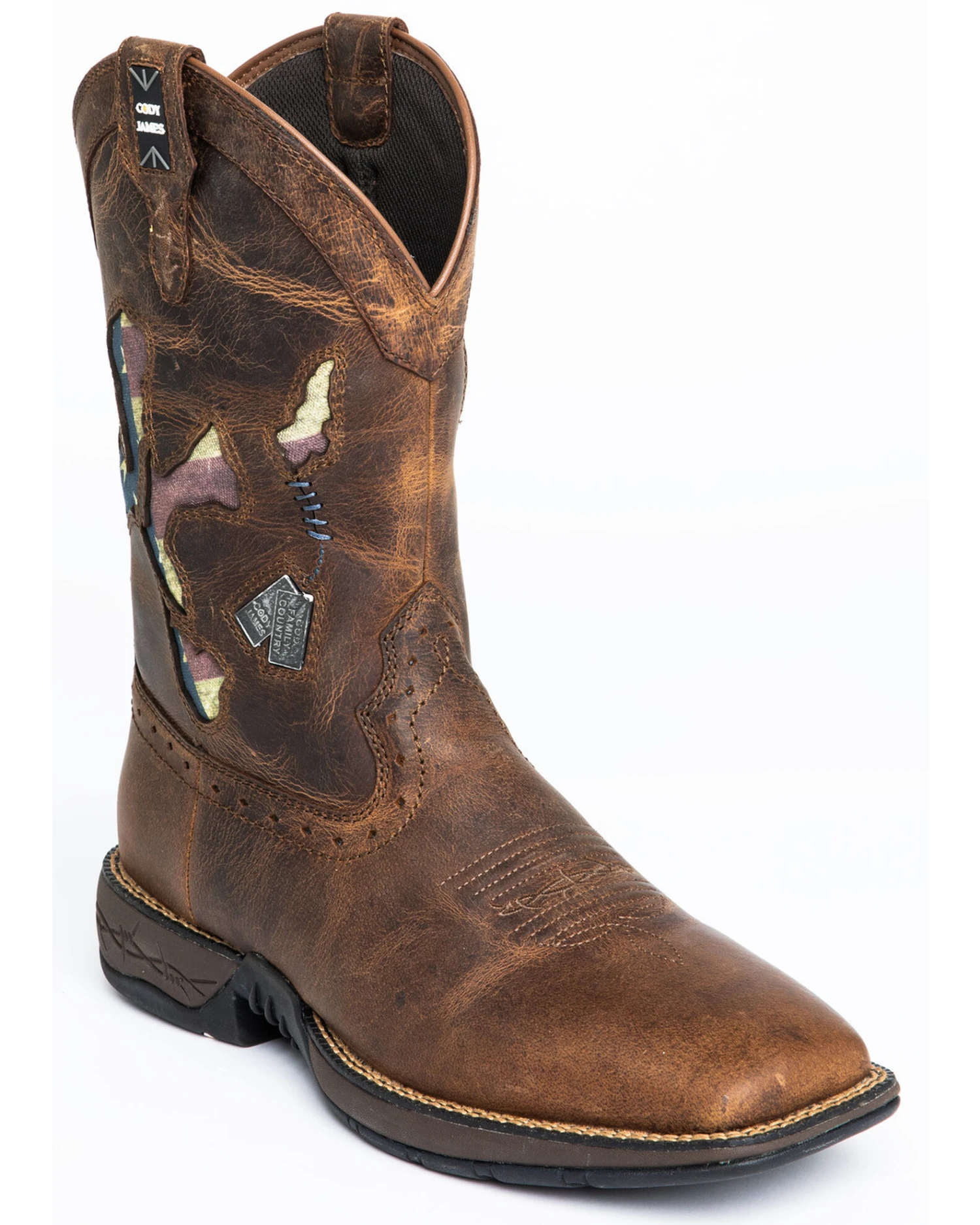 Brothers & Sons Men's Star Exports With Flag Western Performance Boots - Broad Square Toe 4 Brothers & Sons Men's Star Exports With Flag Western Performance Boots - Broad Square Toe - Image 2
