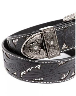 Shyanne Women's Tooled Floral Cut Out Underlay Western Belt -Ariat Store 2000296489 001 P4