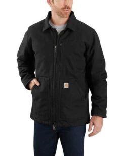 Carhartt Men's Black Washed Duck Sherpa Lined Work Coat - Big -Ariat Store 2000324046 001 P1