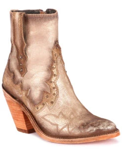 Liberty Black Women's Silver Metallic Fashion Booties - Round Toe