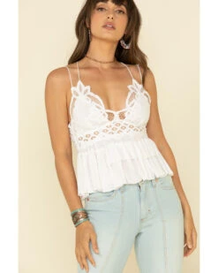 Free People Women's Adella Cami Lace Ruffled Tank Top -Ariat Store 2000325212 100 P2