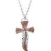 Montana Silversmiths Women's Wind Dancer Feather Cross Necklace 1 Montana Silversmiths Women's Wind Dancer Feather Cross Necklace -Ariat Store 2000325881 040 P1