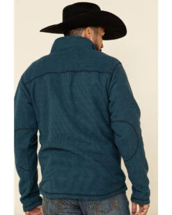 Powder River Outfitters Men's Teal Waffle Melange Knit Zip-Front Jacket -Ariat Store 2000325943 442 P3