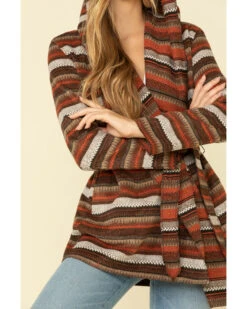 Cripple Creek Women's Orange Striped Blanket Wrap Jacket -Ariat Store 2000327628 800 P5