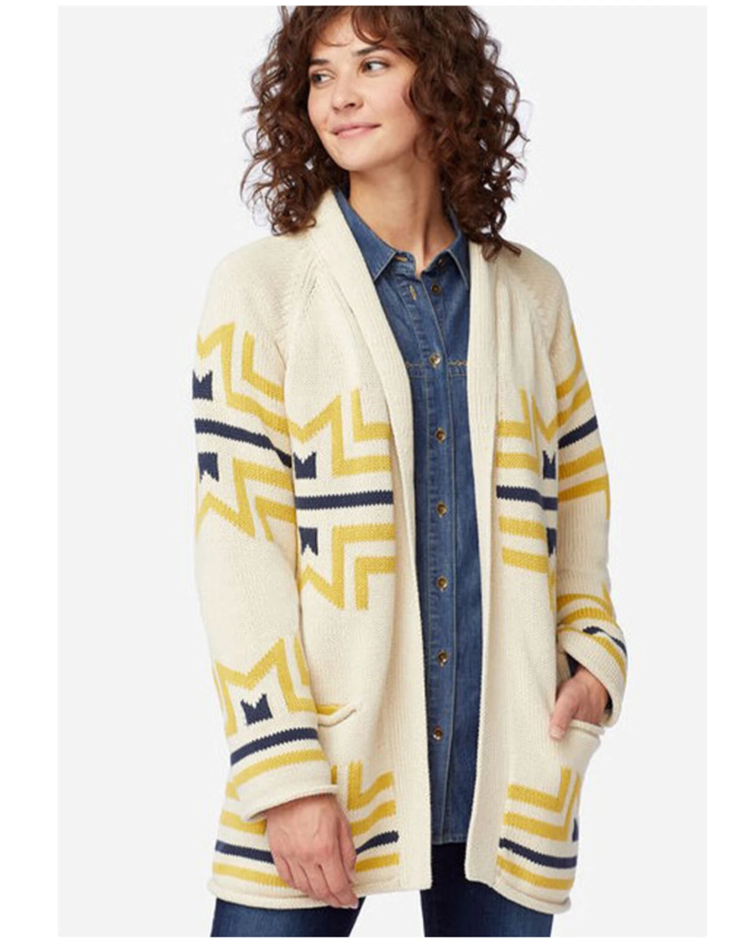 Pendleton Women's Rolled Edge Cardigan 3 Pendleton Women's Rolled Edge Cardigan