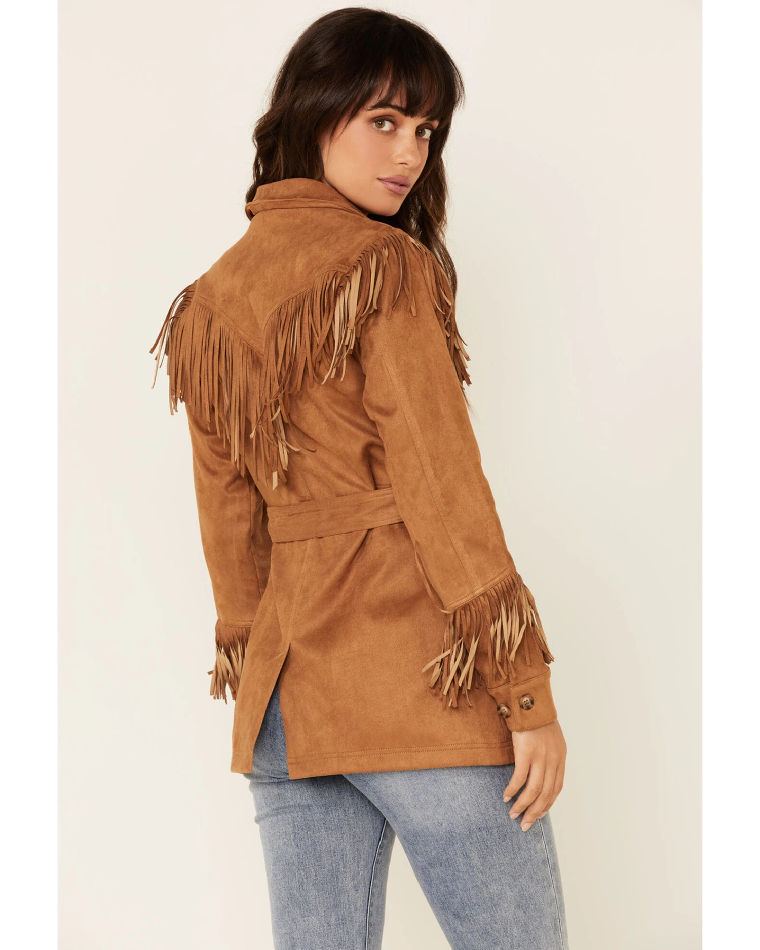 MINKPINK Women's Tan We Are Free Fringe Jacket 7 MINKPINK Women's Tan We Are Free Fringe Jacket - Image 5