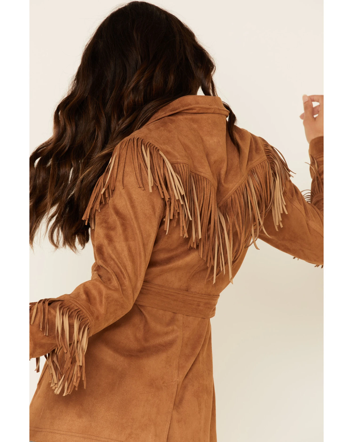 MINKPINK Women's Tan We Are Free Fringe Jacket 6 MINKPINK Women's Tan We Are Free Fringe Jacket - Image 4