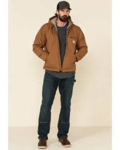 Carhartt Men's Washed Duck Sherpa-Lined Zip-Front Work Hooded Jacket - Tall -Ariat Store 2000331799 200 P2