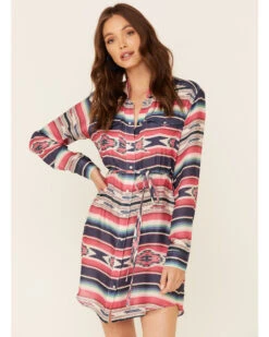 Stetson Women's Southwestern Print Self-Tie Sash Dress -Ariat Store 2000332681 900 P1