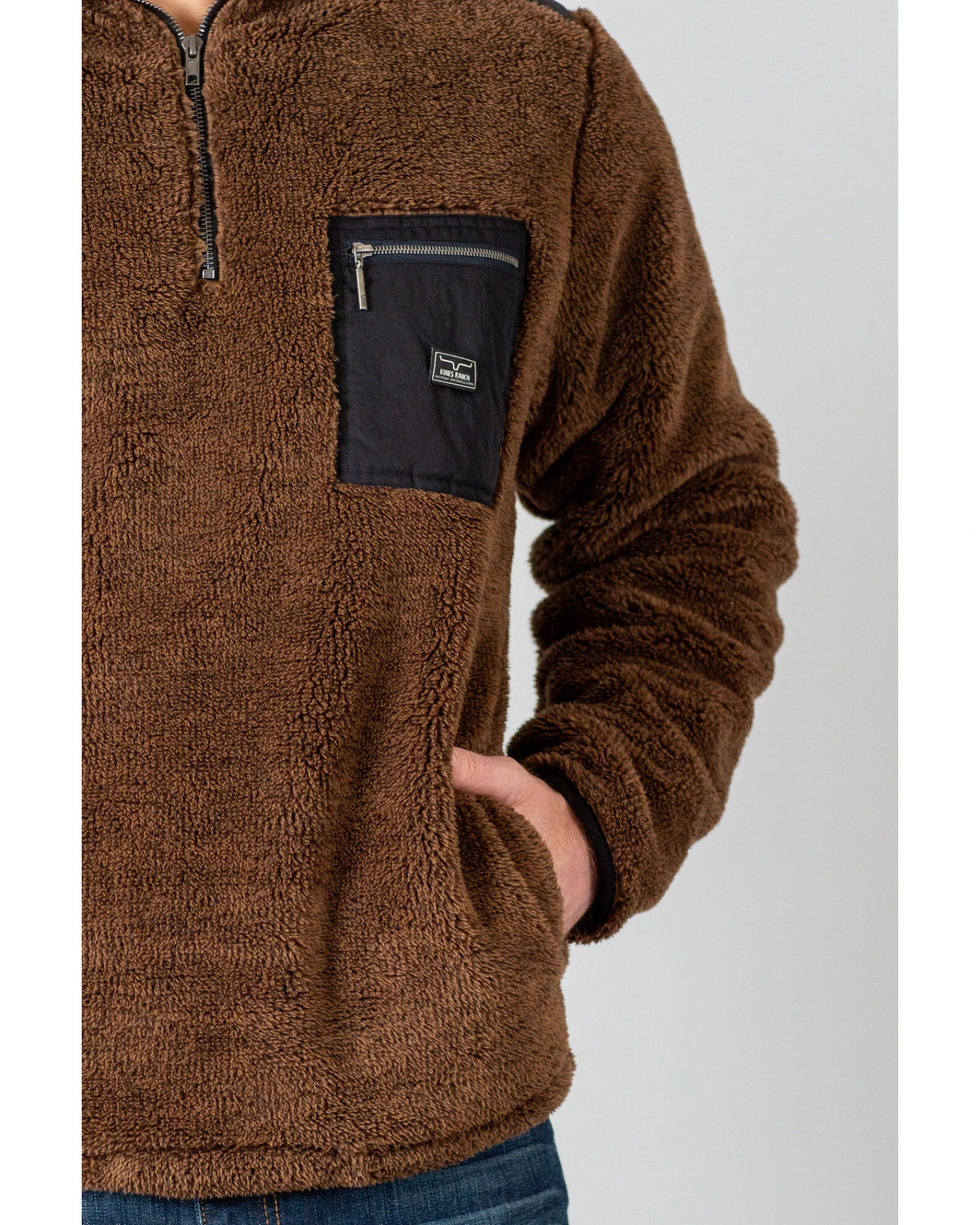 Kimes Ranch Men's Brown Whiskey Fleece 1/4 Zip Pullover 3 Kimes Ranch Men's Brown Whiskey Fleece 1/4 Zip Pullover