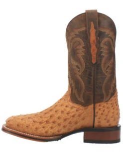 Dan Post Men's Kershaw Exotic Ostrich Skin Western Boots - Broad Square Toe -Ariat Store 2000337937 280 P3