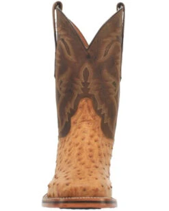 Dan Post Men's Kershaw Exotic Ostrich Skin Western Boots - Broad Square Toe -Ariat Store 2000337937 280 P4