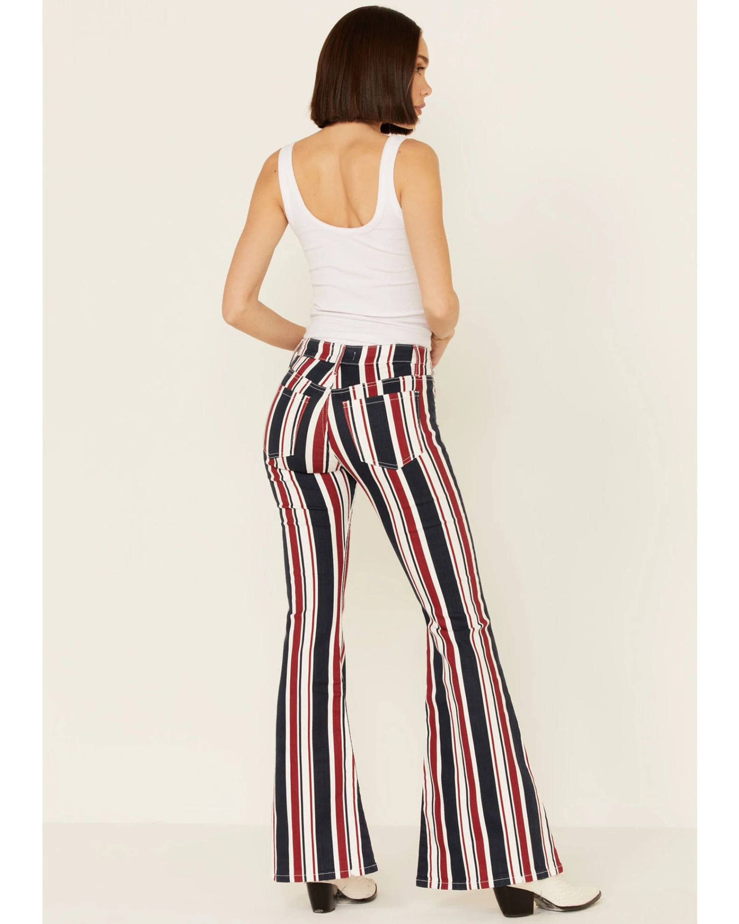 Shyanne Women's American Stripe Flare Leg Jeans 5 Shyanne Women's American Stripe Flare Leg Jeans - Image 3