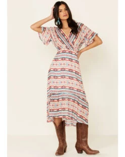 Stetson Women's Southwestern Print Surplice Dress 9 Stetson Women's Southwestern Print Surplice Dress -Ariat Store 2000339217 900 P1