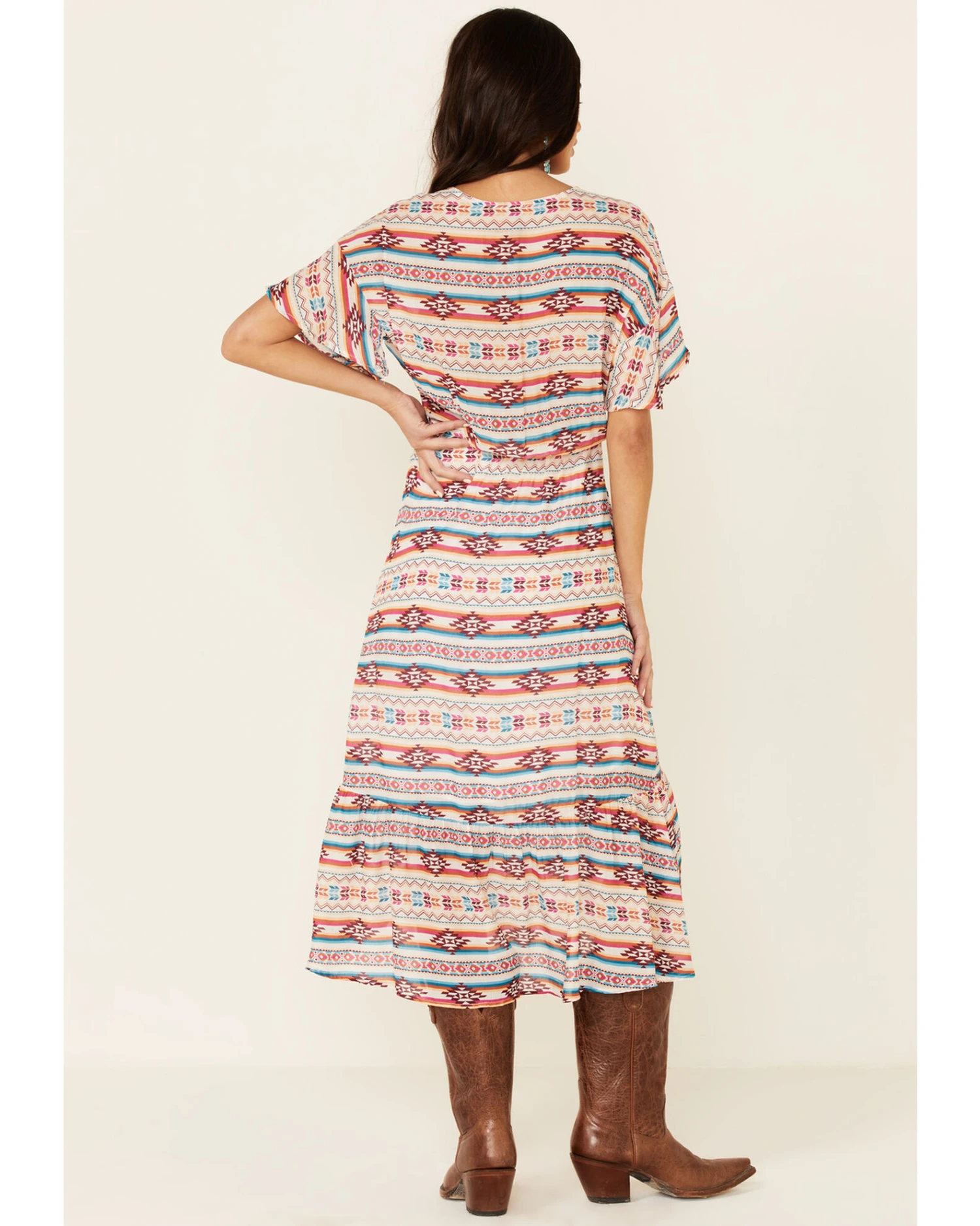 Stetson Women's Southwestern Print Surplice Dress 4 Stetson Women's Southwestern Print Surplice Dress - Image 2