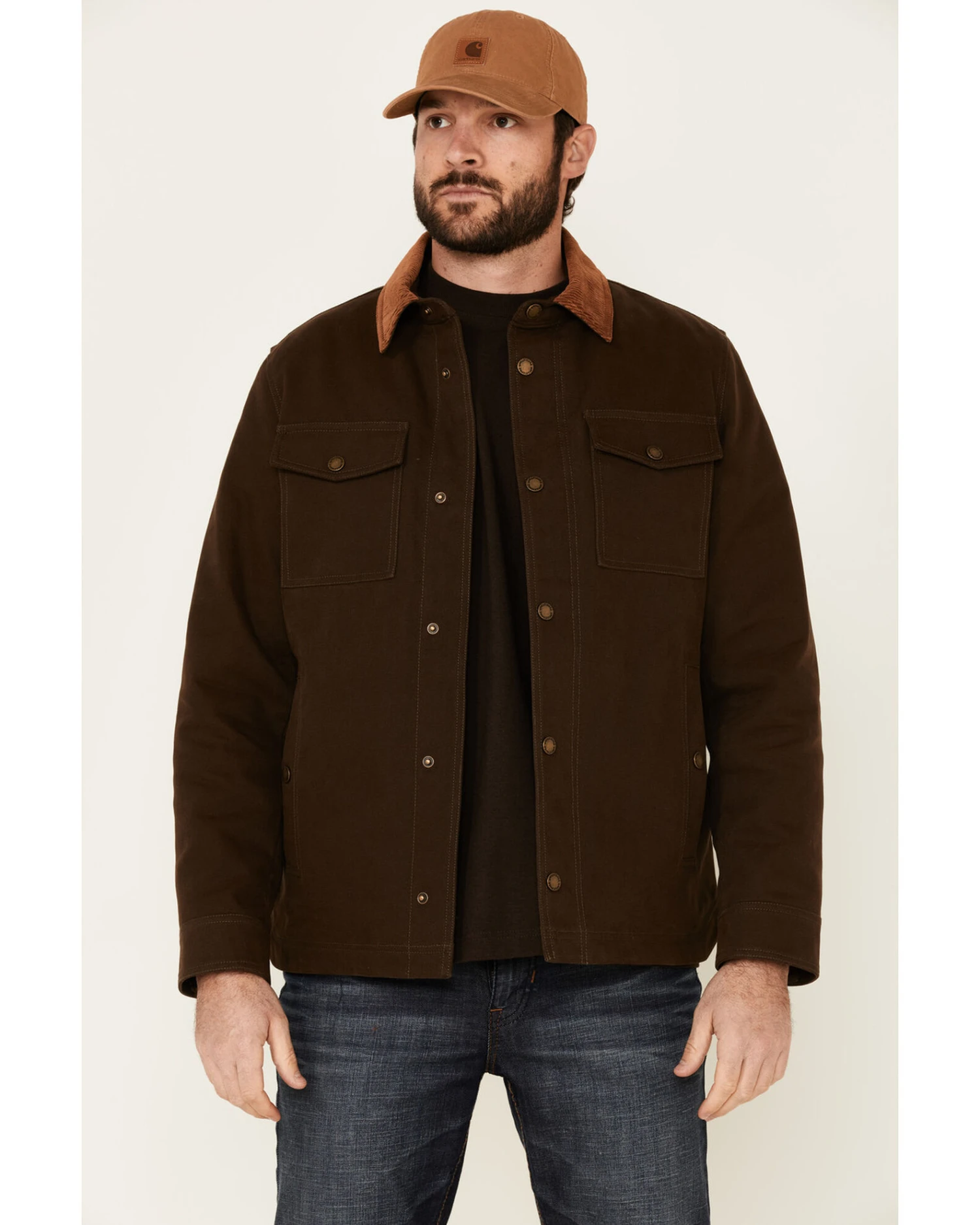 Pendleton Men's Solid Olive Canvas Snap-Down Shirt Jacket 6 Pendleton Men's Solid Olive Canvas Snap-Down Shirt Jacket - Image 4
