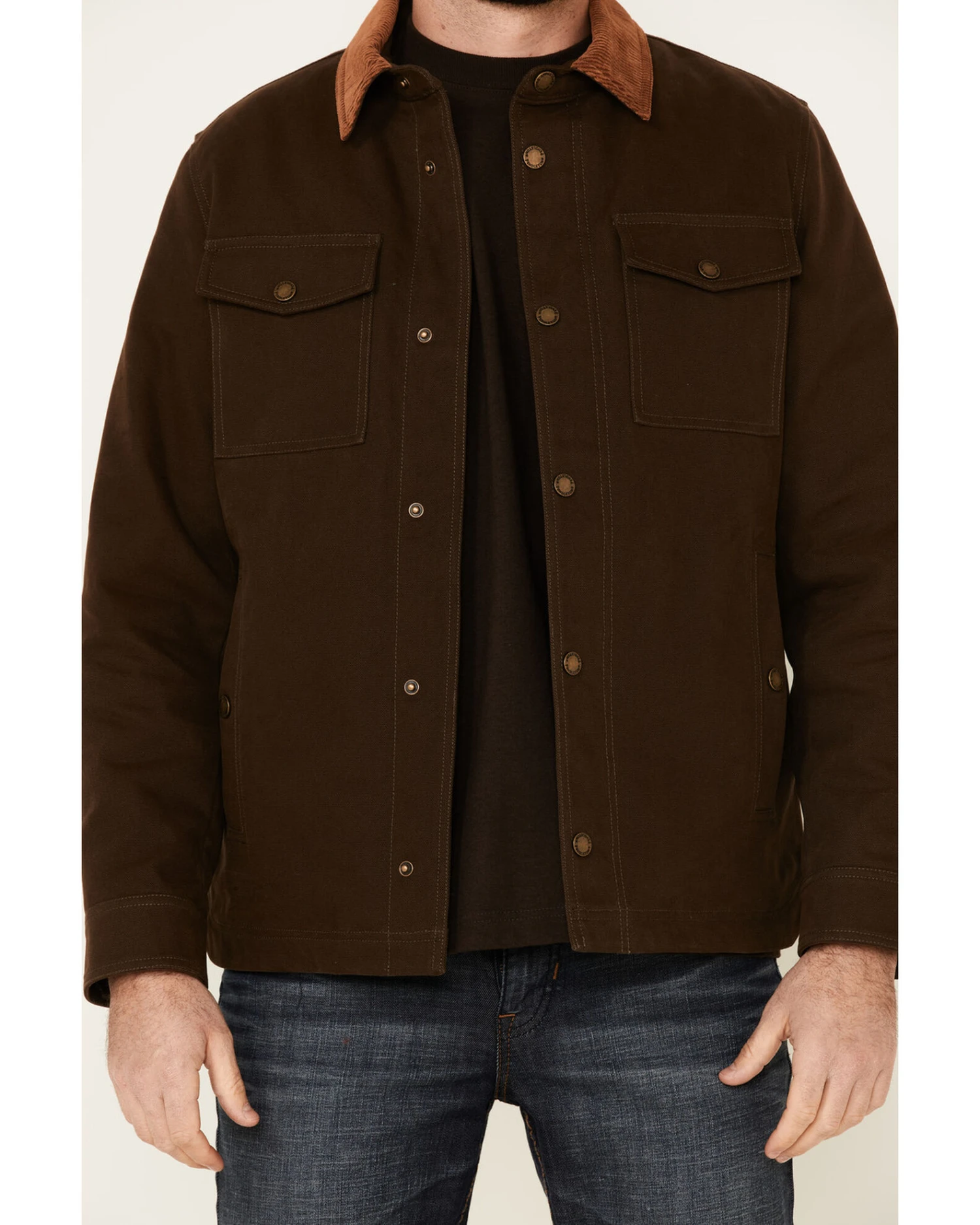 Pendleton Men's Solid Olive Canvas Snap-Down Shirt Jacket 7 Pendleton Men's Solid Olive Canvas Snap-Down Shirt Jacket - Image 5
