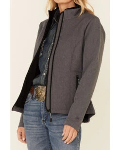 Roper Women's Heather Gray Fleece Zip-Front Softshell Jacket 9 Roper Women's Heather Gray Fleece Zip-Front Softshell Jacket -Ariat Store 2000346314 020 P3