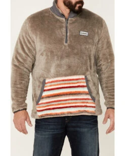 Hooey Men's Stripe Pocket 1/4 Zip Fleece Pullover