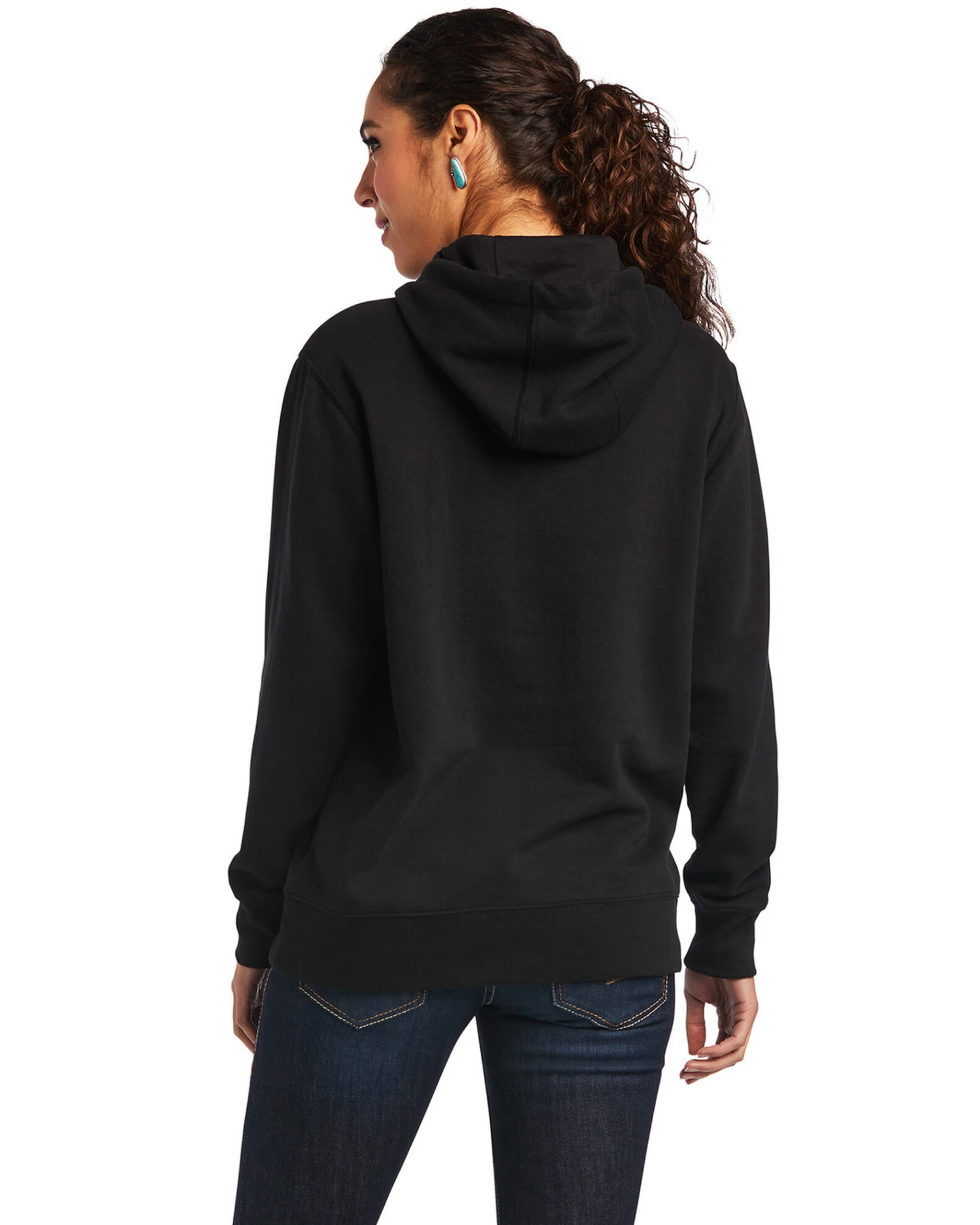 Ariat Women's Black R.E.A.L Mexico Embroidered Logo Pullover Hoodie - Plus 3 Ariat Women's Black R.E.A.L Mexico Embroidered Logo Pullover Hoodie - Plus