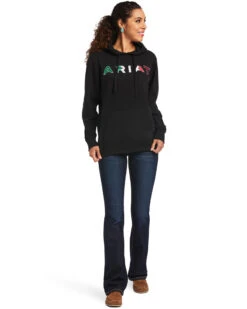 Ariat Women's Black R.E.A.L Mexico Embroidered Logo Pullover Hoodie - Plus 9 Ariat Women's Black R.E.A.L Mexico Embroidered Logo Pullover Hoodie - Plus -Ariat Store 2000347975 001 P4