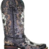 Corral Women's Floral Skull Embroidery & Studs Western Boots - Square Toe -Ariat Store 2000348441 944 P2