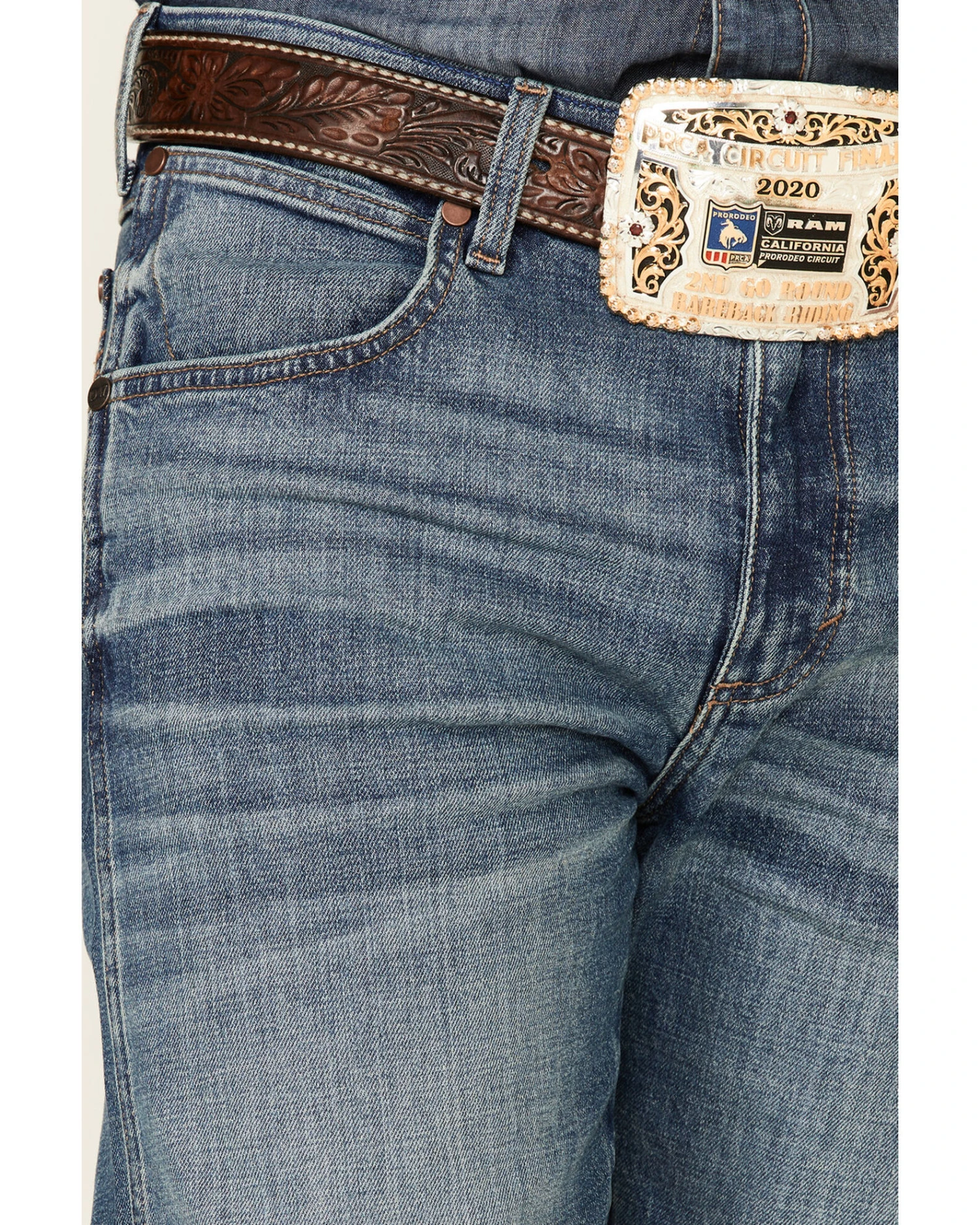 Wrangler Retro Men's Shadow Medium Wash Stretch Slim Bootcut Jeans - Long 3 Wrangler Retro Men's Shadow Medium Wash Stretch Slim Bootcut Jeans - Long