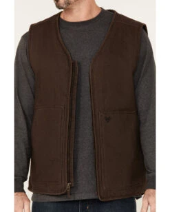 Hawx Men's Weathered Canvas Zip-Front Sherpa Lined Work Vest - Big -Ariat Store 2000351544 200 P3