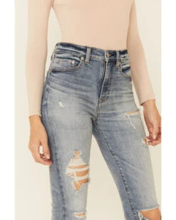 Daze Denim Women's Light Wash Distressed High Rise Straight Jeans -Ariat Store 2000353974 450 P3